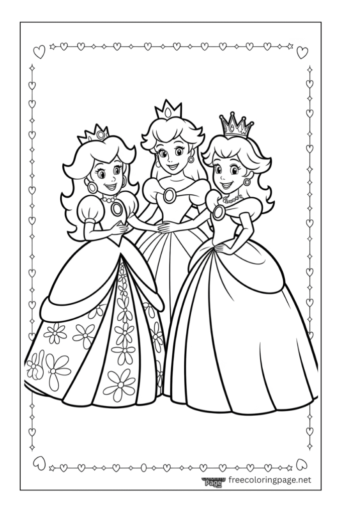 coloring pages of mario daisy peach rosalina all princess