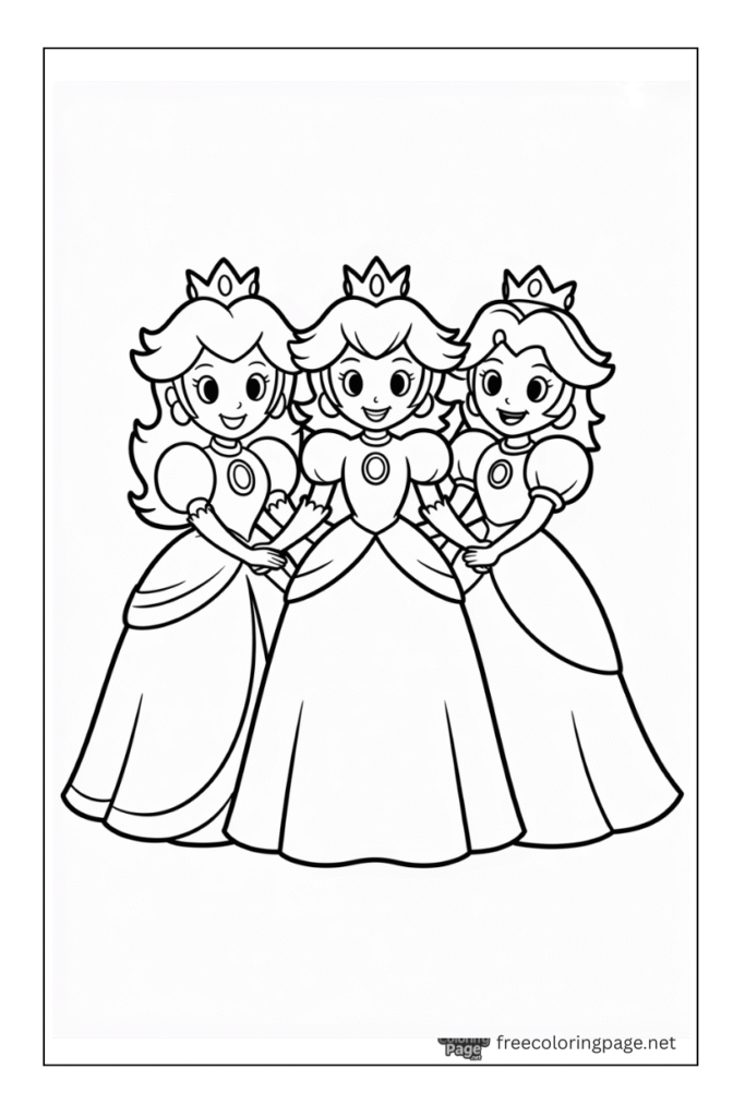 coloring pages of mario princess daisy peach rosalina plain background