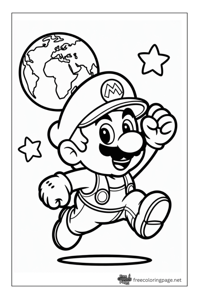 coloring pages of mario odyssey jumping
