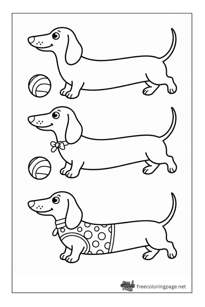 coloring page of dachshund dogs