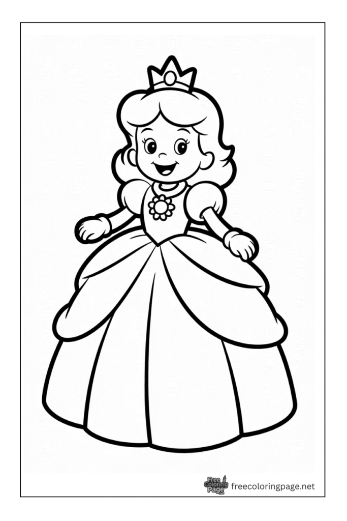 coloring pages of mario daisy princess with plain background