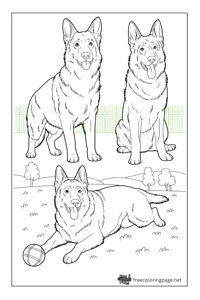 coloring page of husky dogs 