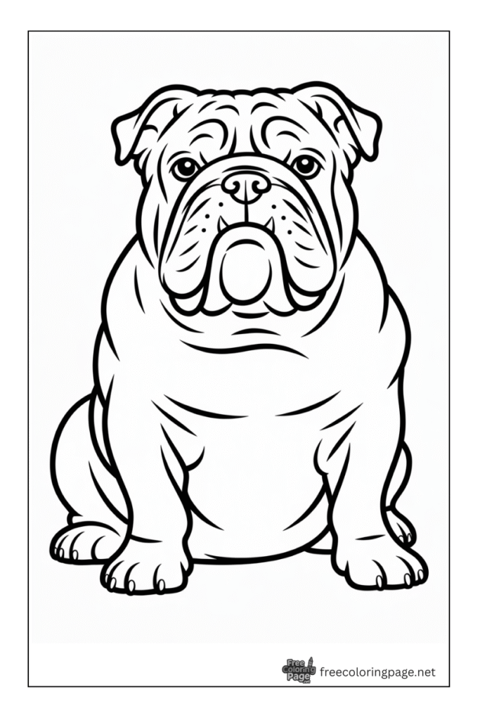 coloring page of bulldog