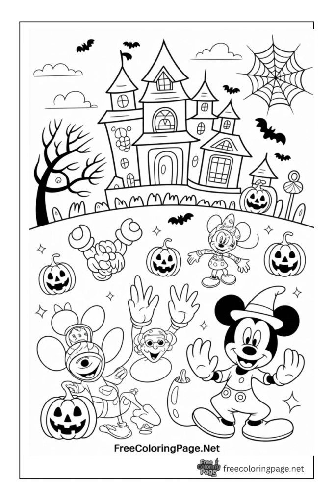 halloween coloring page disney halloween celebration
