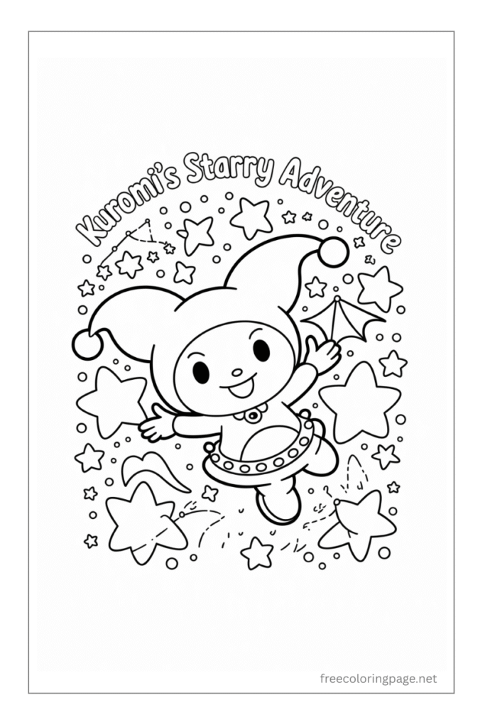 coloring page of kuromi's adventure
