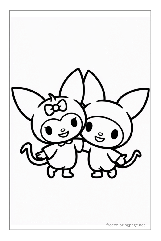 coloring page of kuromi's friend