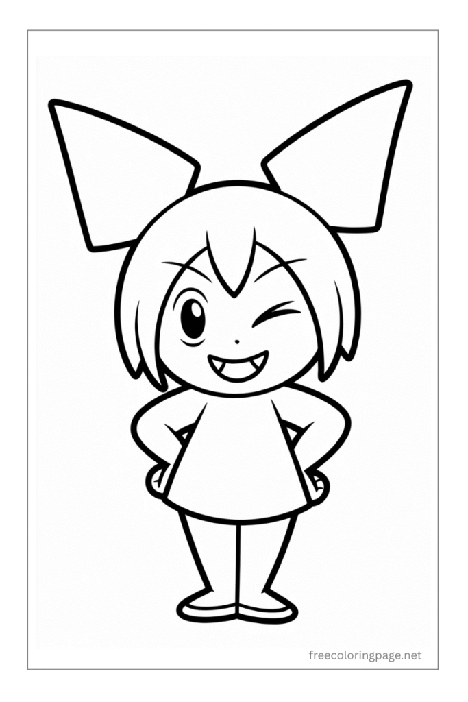 coloring page of kuromi naughty style