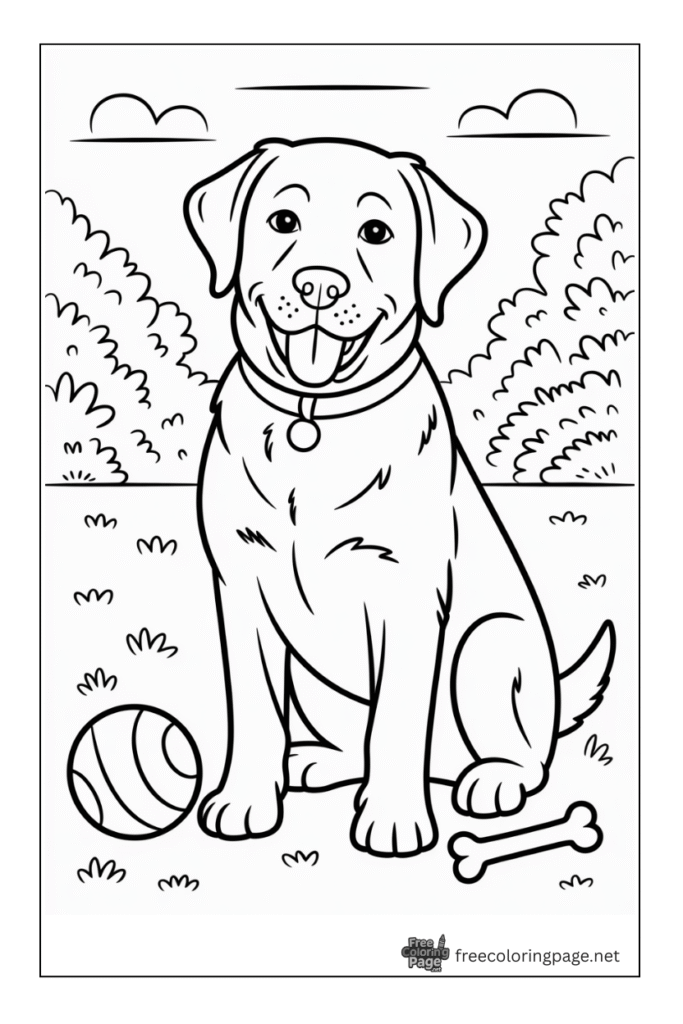 coloring page of labrador dog