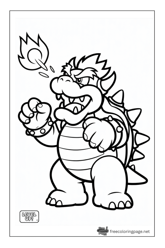 coloring pages of mario's bowser