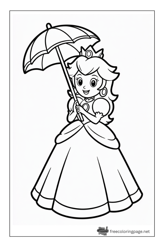coloring pages of mario princess peach