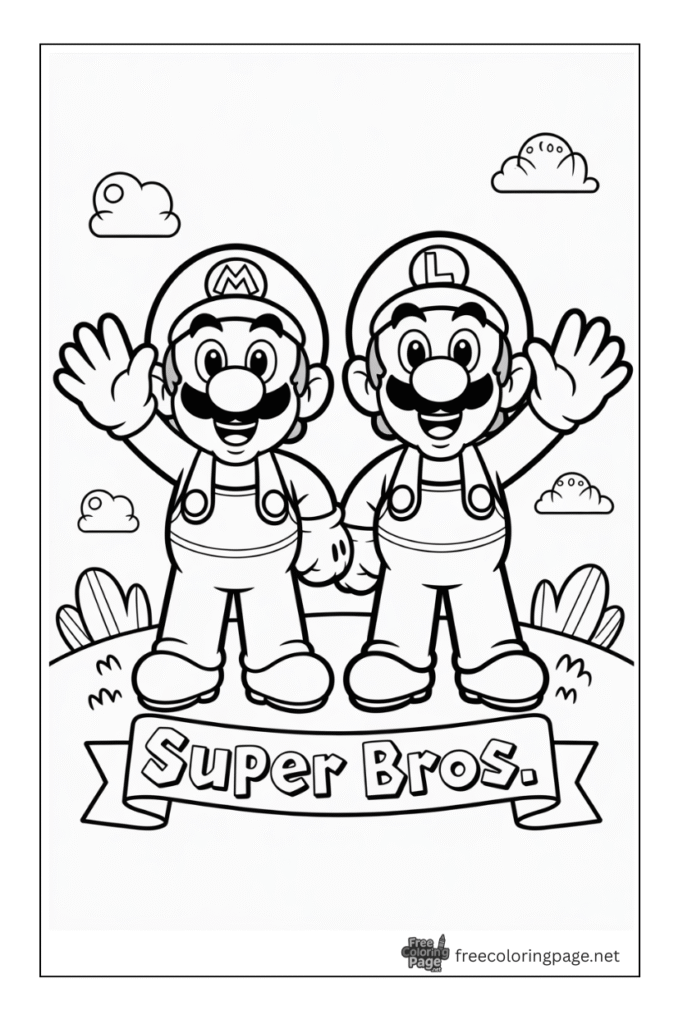 coloring pages of mario super bros