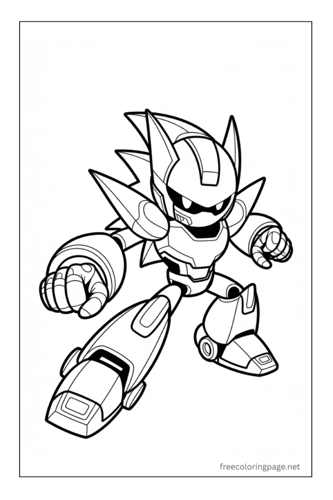 neo metal sonic coloring page