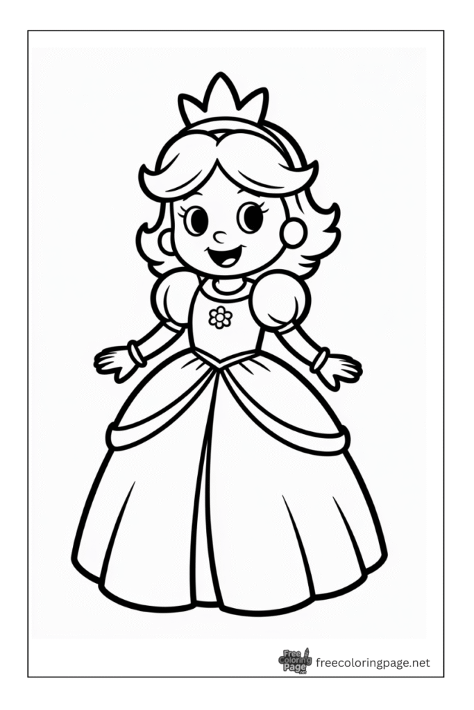 coloring pages of mario's daisy princess with simple background