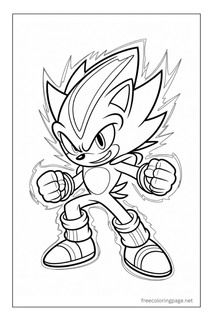 coloring page of shin sonic fight
