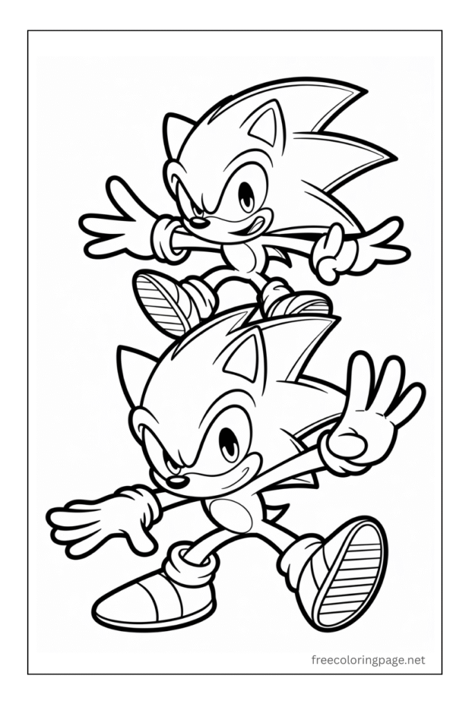 coloring sheet of sonic and shadow