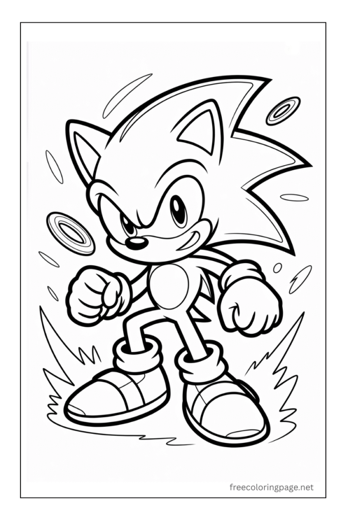 sonic fighting coloring page