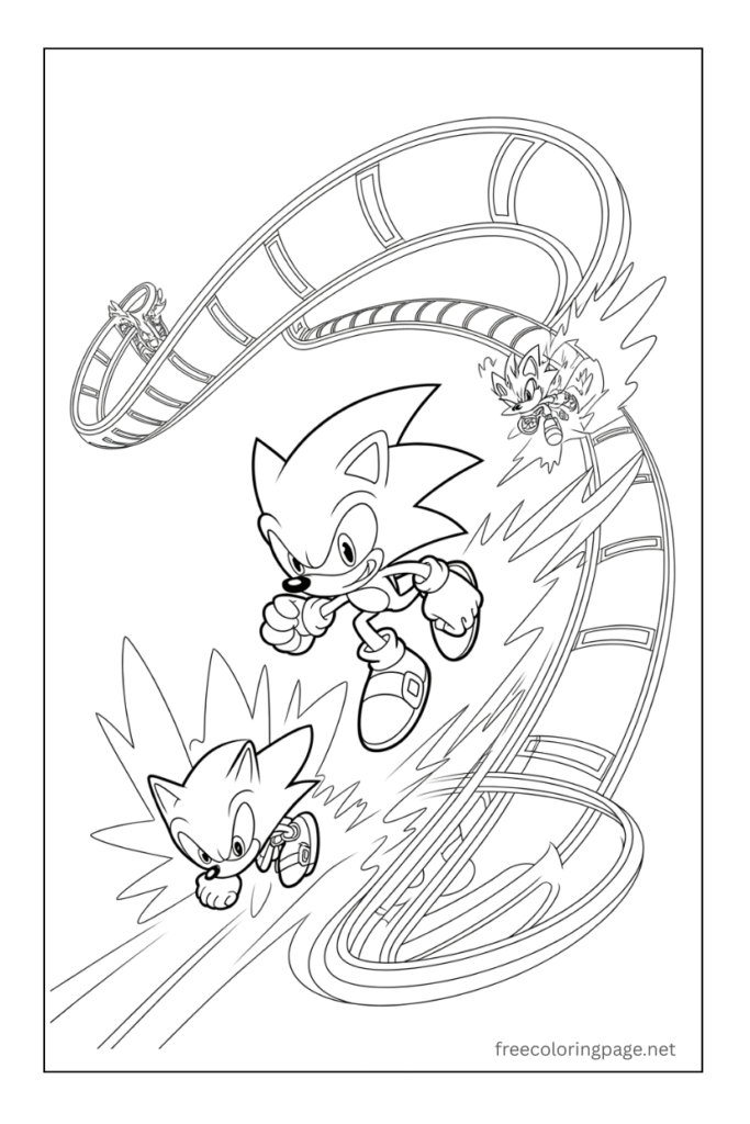 sonic knuckles fighting coloring page