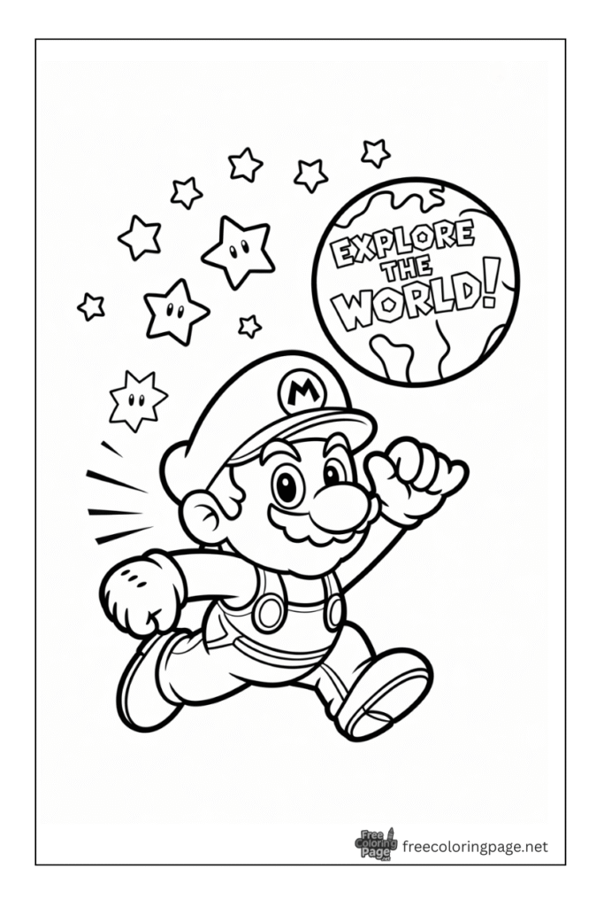 coloring pages of mario odyssey running