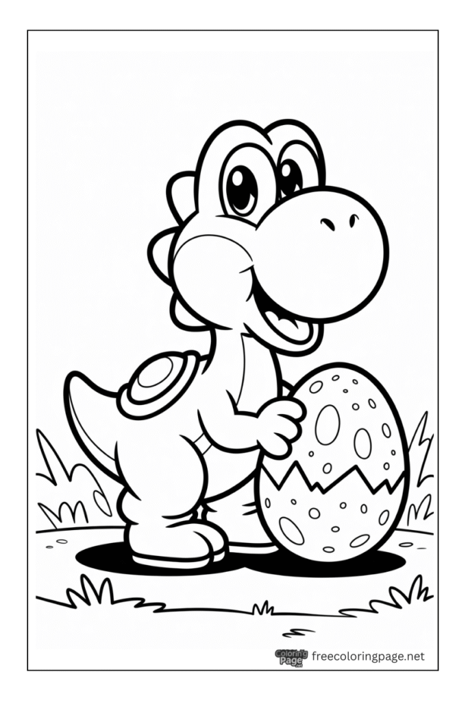 coloring pages of mario's yoshi