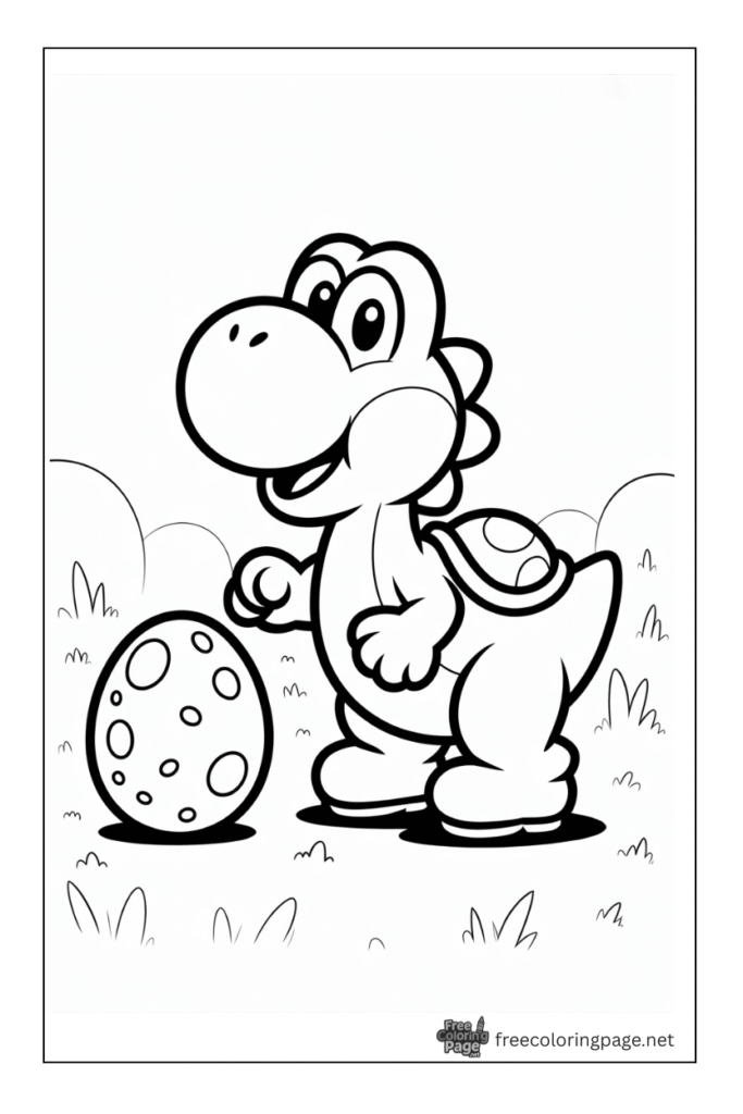 coloring pages of mario's yoshi egg