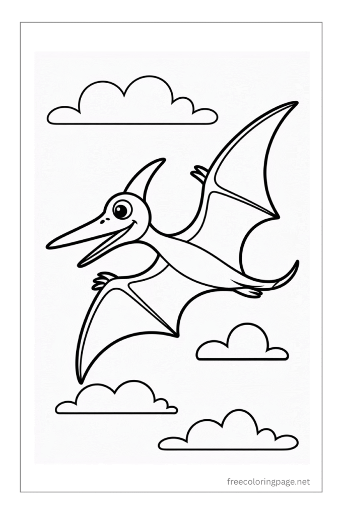 coloring page of pterodactylus dinosaur 