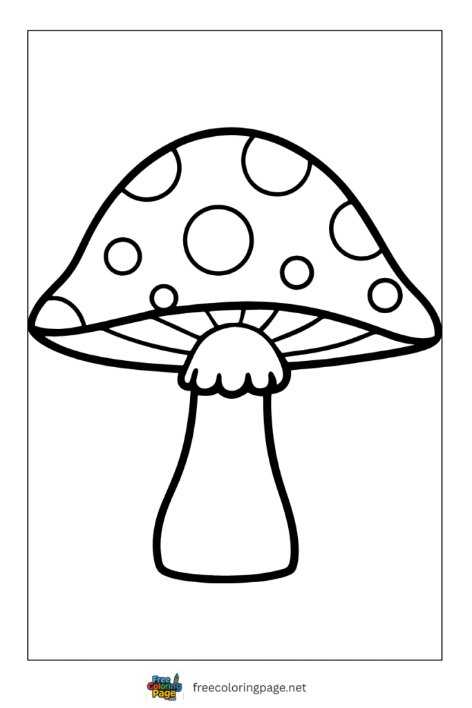 coloring page of autumn mushroom