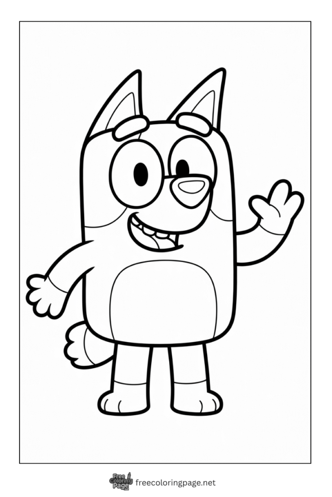 coloring page of bluey simple outline