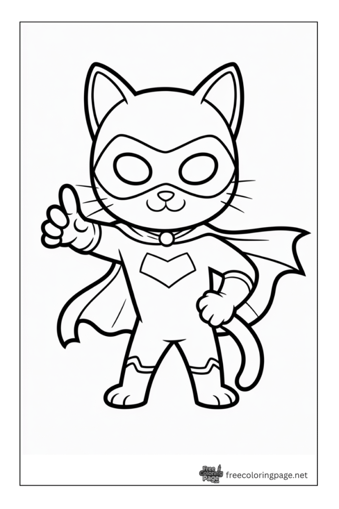 coloring page of cat noire thumbs up