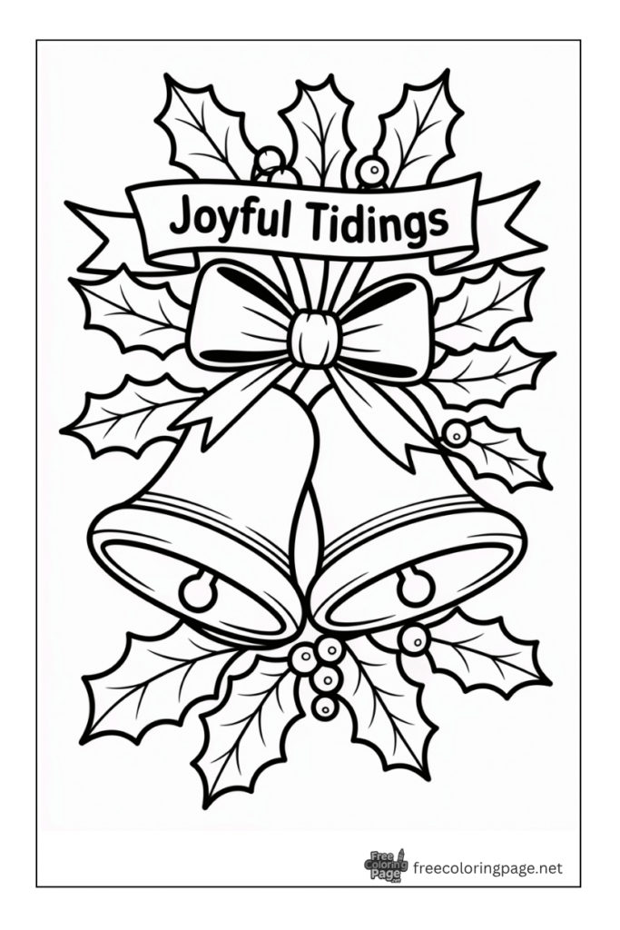 coloring page of bells for christmas