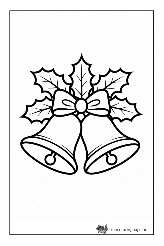 coloring page of christmas bell