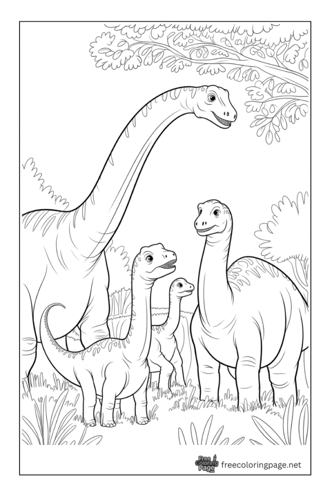 coloring page of  dinosaur brachiosaurus dinosaurs