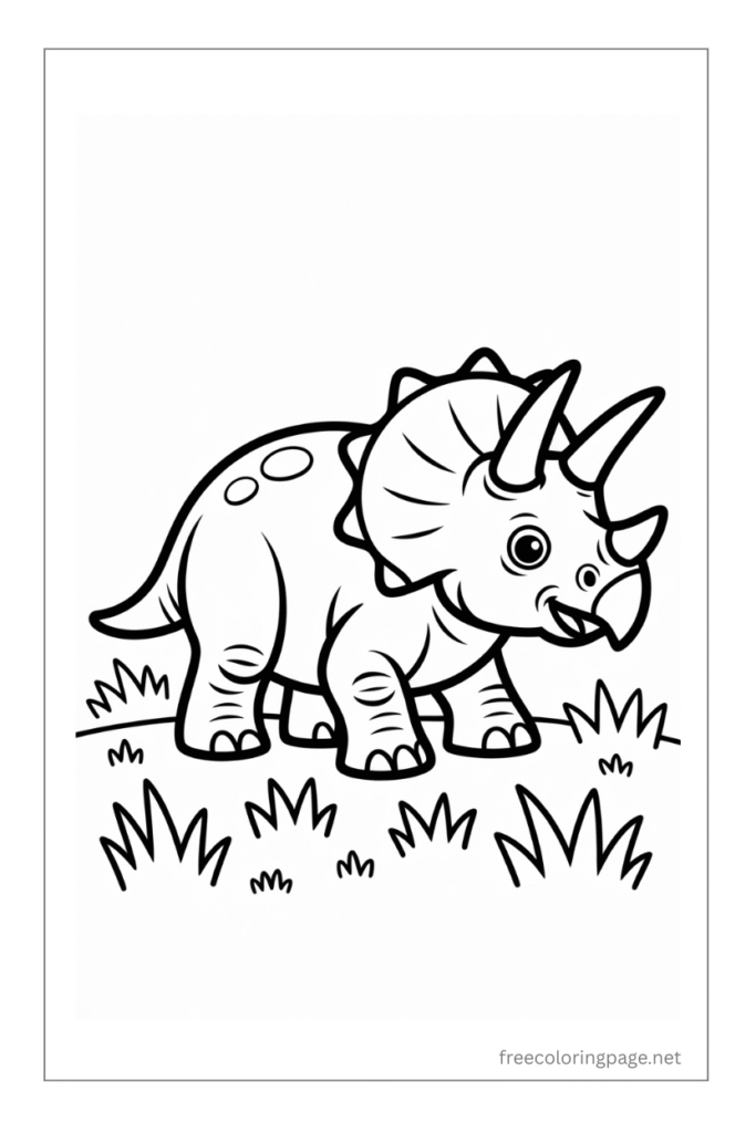 coloring page of triceratops dinosaur in jurassic world
