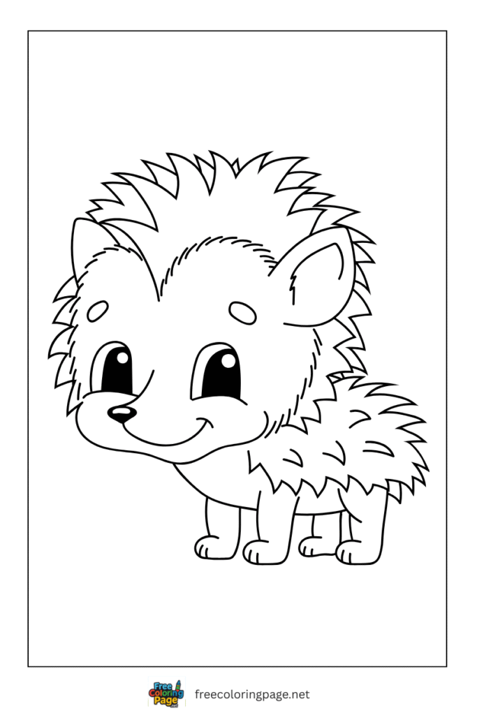 coloring page of thanksgiving porcupine