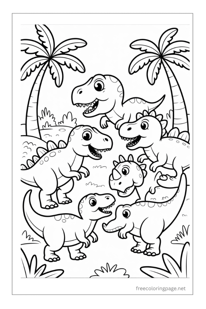 coloring page of  dinosaur baby in jurassic park