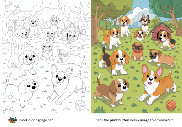 dog coloring pages of different breeds
