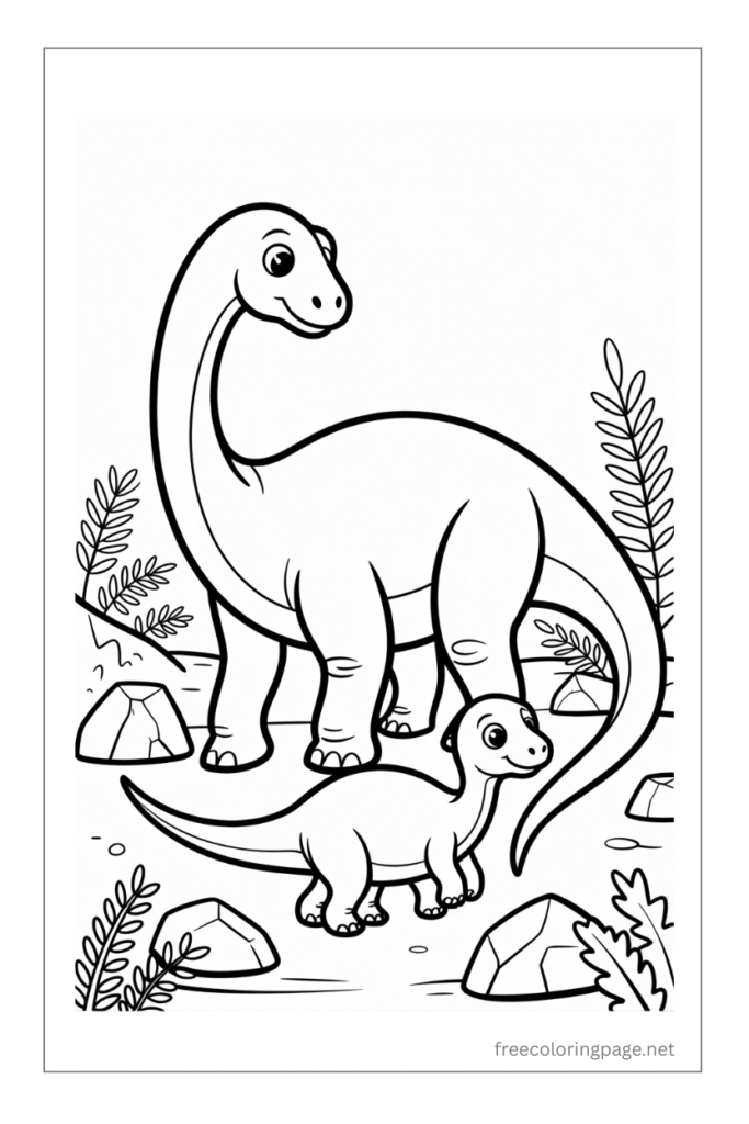 coloring page of  dinosaur for kids coloring