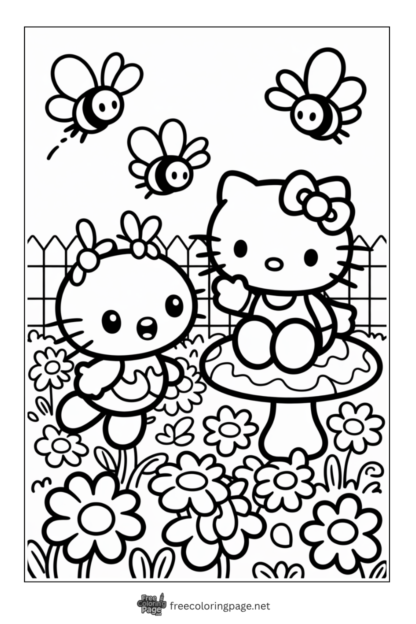 Hello Kitty Coloring Pages - Free Coloring Page