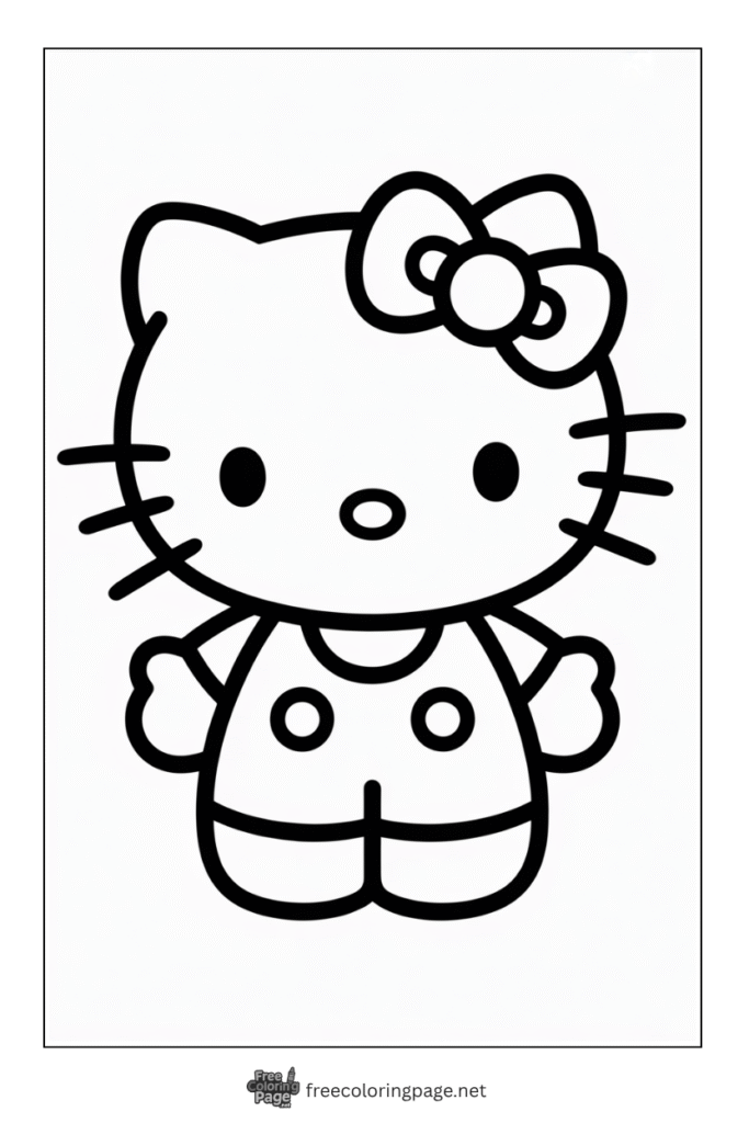 coloring page of classic hello kitty