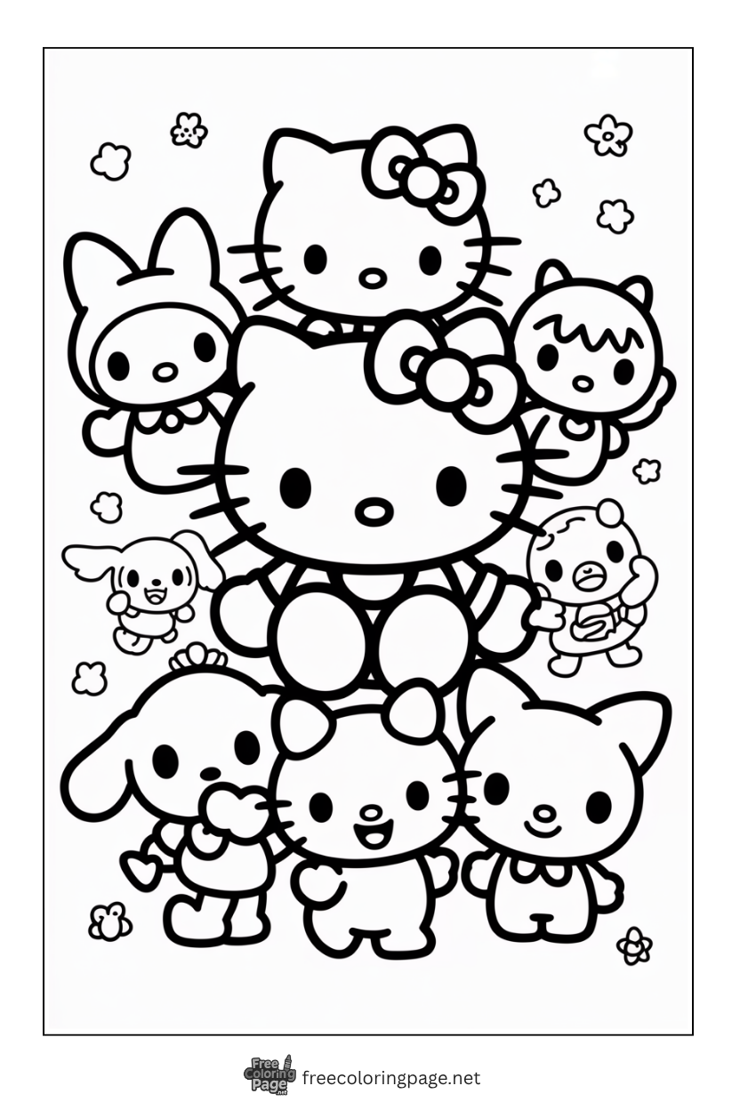 Hello Kitty Coloring Pages - Free Coloring Page