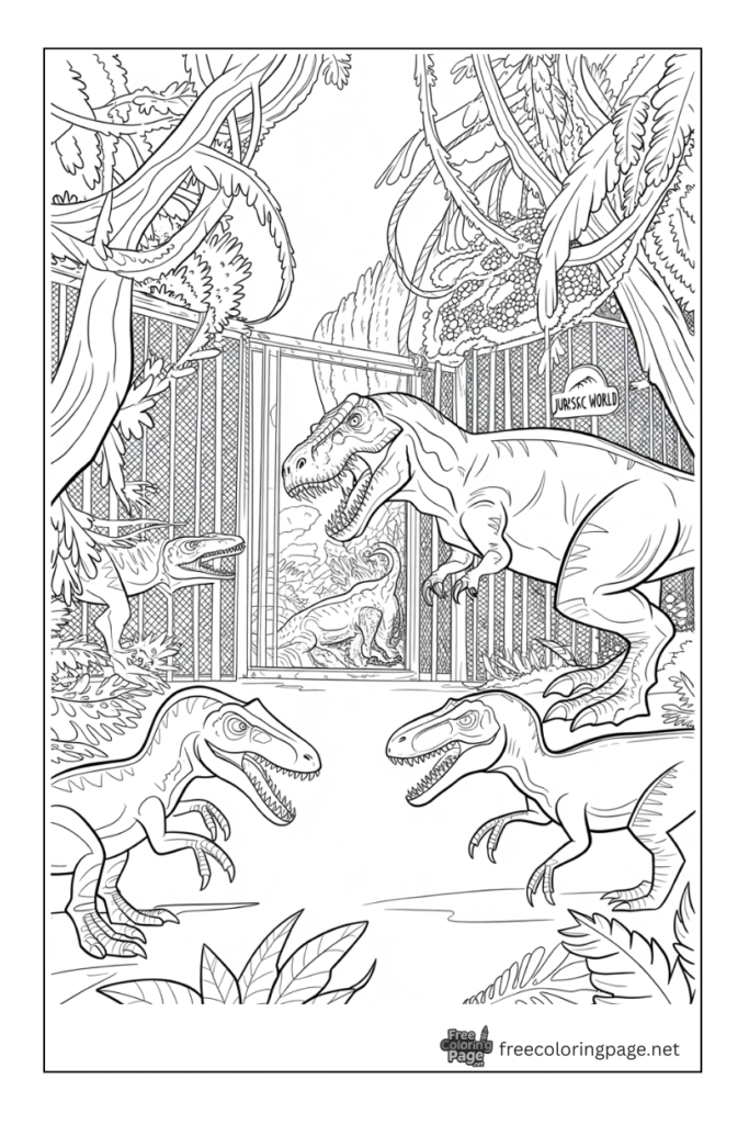 coloring page of jurassic world dinosaur 
