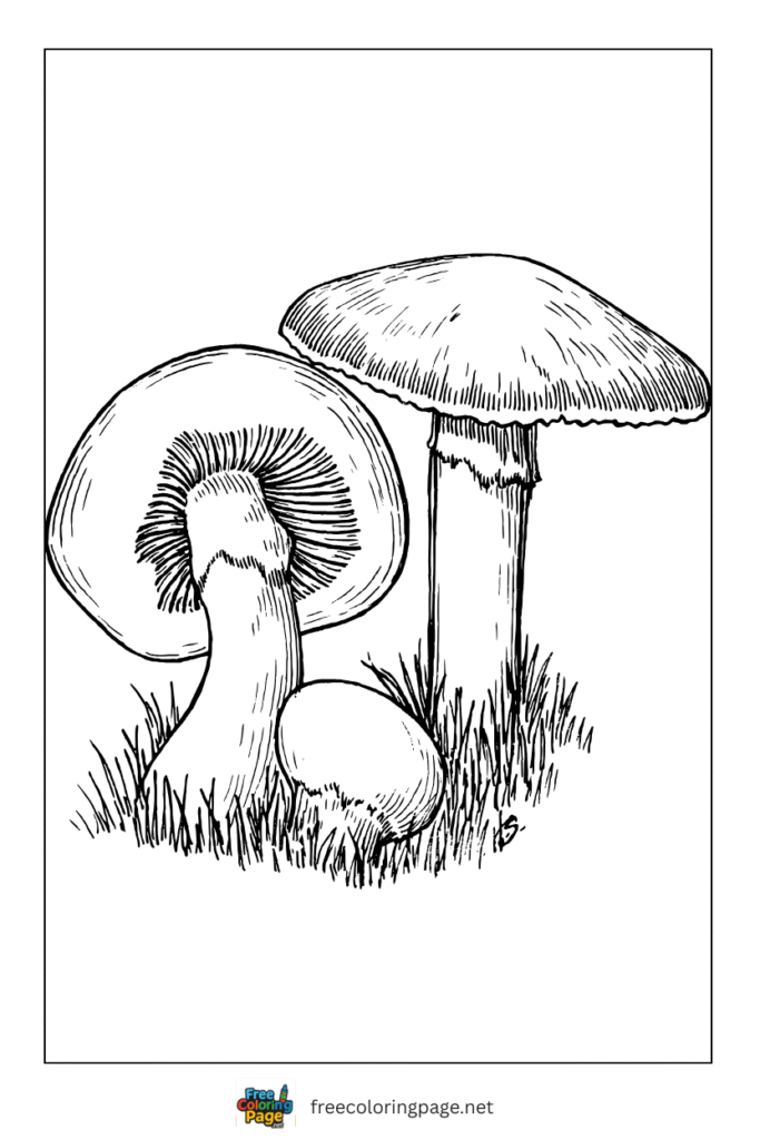 coloring page of thanksgiving mushrooms
