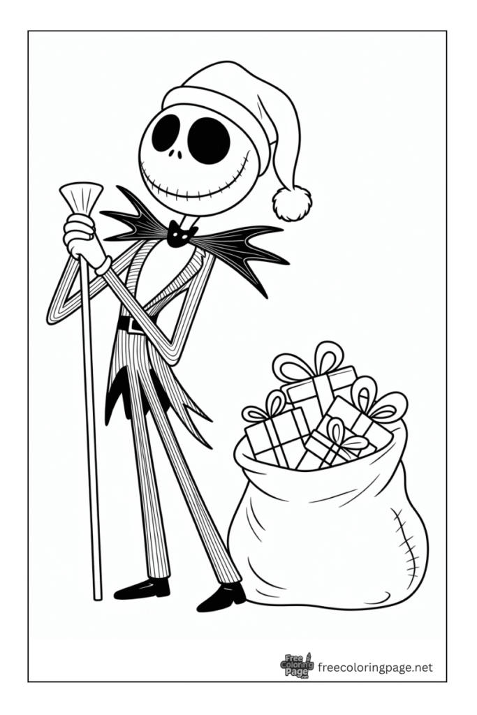 coloring page of jack from nightmare brfore christmas