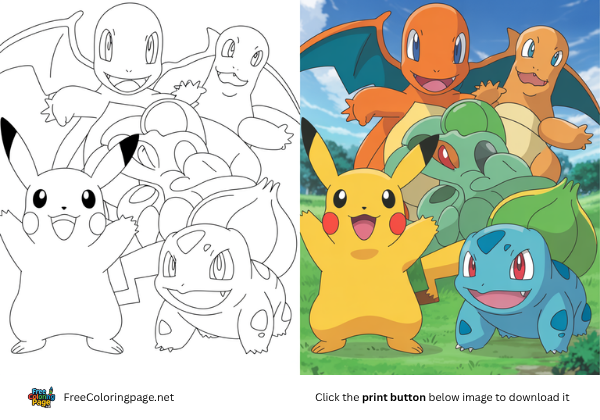 pokemon coloring pages featuring various pokemon