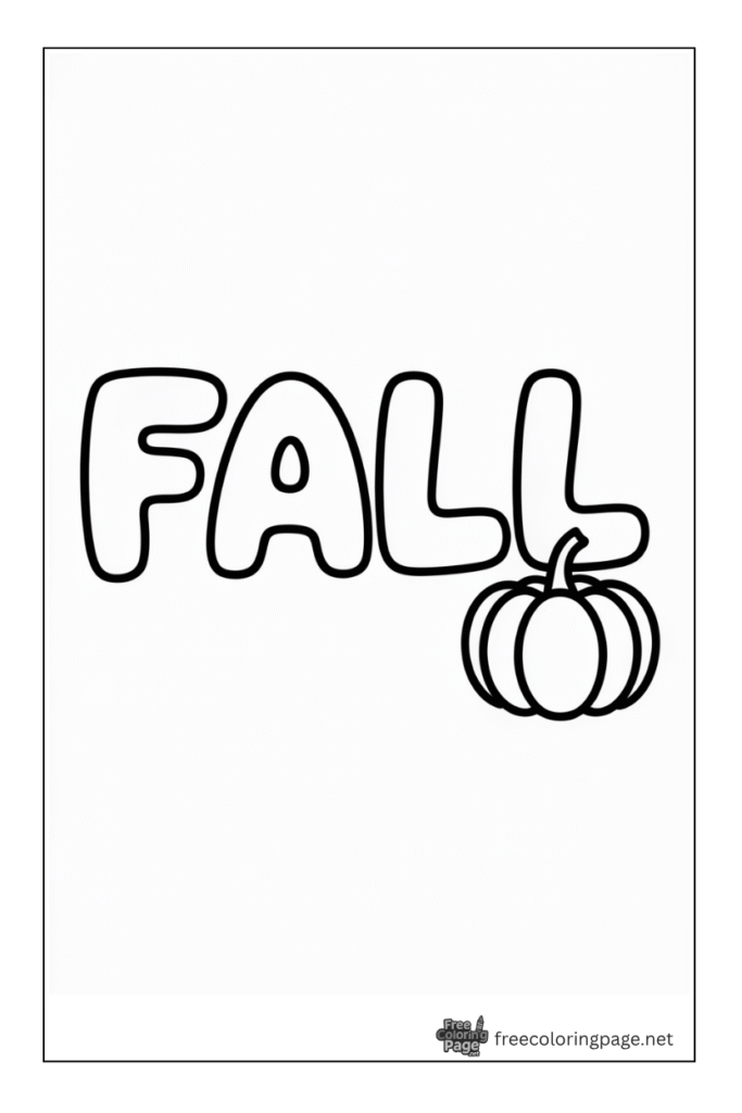 coloring page of fall letter