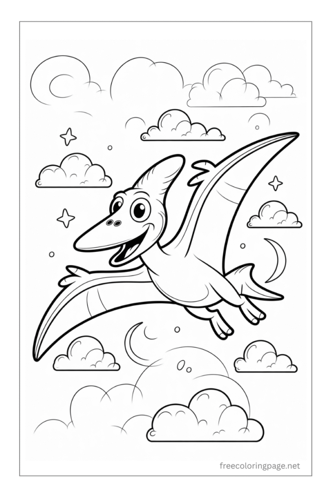 coloring page of  dinosaur for preschool
