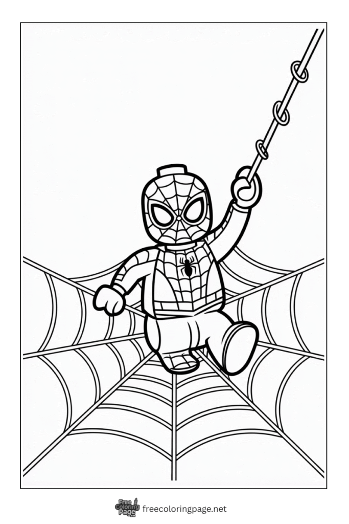 coloring page of spiderman lego on web