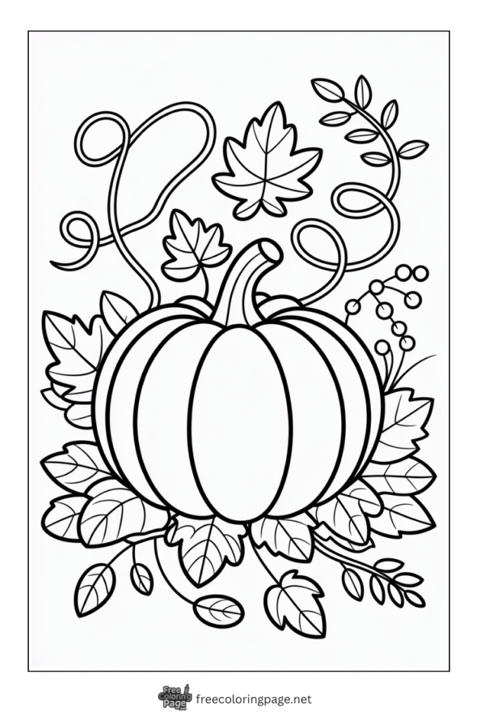 coloring page of thanksgiving pumpkin