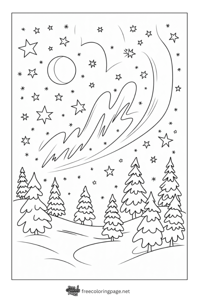 coloring page of winter season 