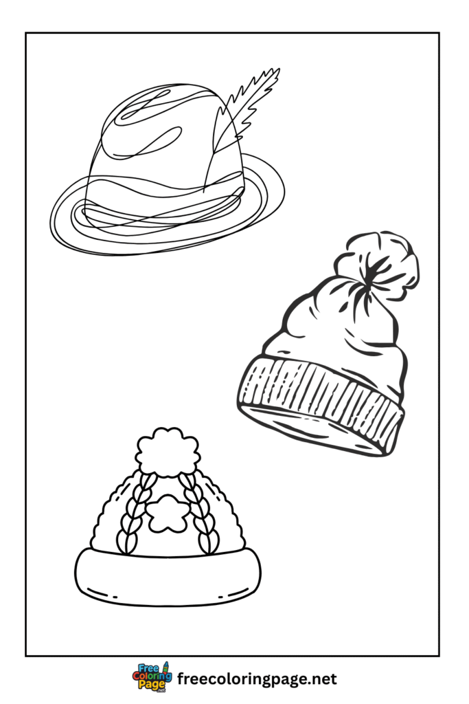 coloring page of winter hat
