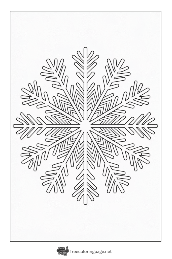 coloring page of winter mandala